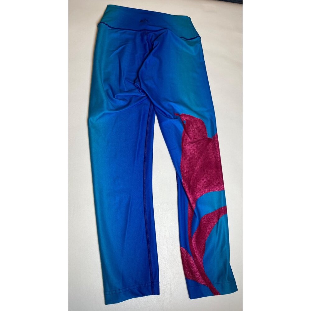 Wear It To Heart Radiant Lily 7/8 High Waist Leggings Blue Teal Ombre Small - Picture 7 of 7